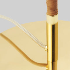 GUBI 9602 Floor Lamp Wicker Willow Shade Brass Base Detail
