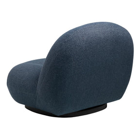 GUBI Pacha Lounge Chair by Pierre Paulin Dark Blue Grey with Black Matte Base Back 