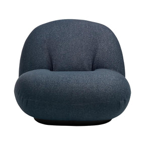 GUBI Pacha Lounge Chair by Pierre Paulin Dark Blue Grey with Black Matte Base Front 