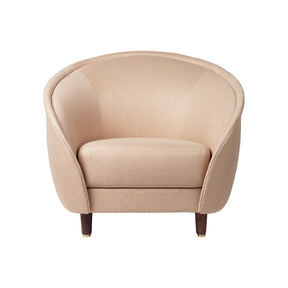 GUBI Revers Lounge Chair with Walnut Legs and Dedar Sinequanon 029 Crema Upholstrey