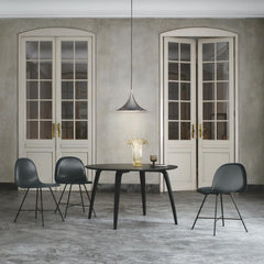 Gubi Semi Pendant in Anthracite Grey in Room with 2D Chairs by Komplot Design