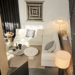 GUBI modular Wonder Sofa by Space Copenhagen in Living Room Aerial View