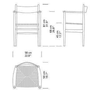 Hans Wegner CH37 Shaker Armchair Dimensions Carl Hansen & Son