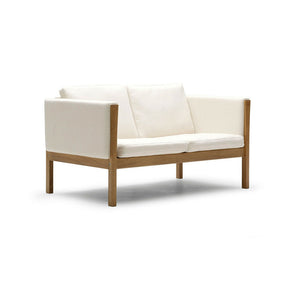 Hans Wegner CH162 Oak Loveseat with Kvadrat Divina Fabric by Carl Hansen & Søn