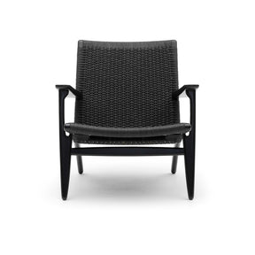Wegner CH25 Chair Black Oak with Black Paper Cord