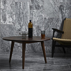 Hans Wegner CH25 Chair and Walnut CH008 Coffee Table in Grey Marble Room