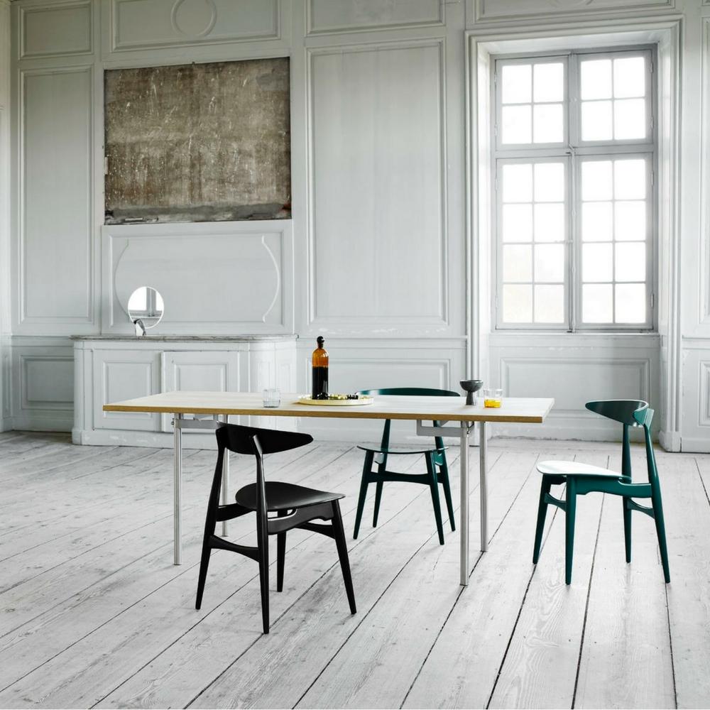 Wegner CH318 Dining Table in Room with CH33 Dining Chairs Carl Hansen & Søn