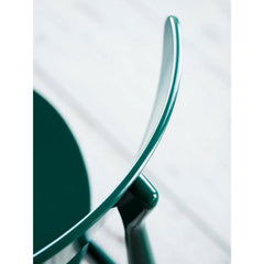 Carl Hansen and Son Wegner CH33 Dining Chair Green Lacquer Cured Backrest Detail
