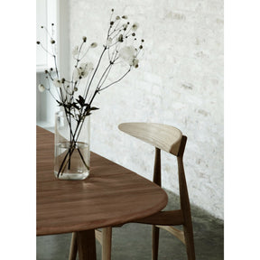 Wegner CH33 Chair Oak with Black Leather Seat in Scandinavian Dining Room Carl Hansen & Son