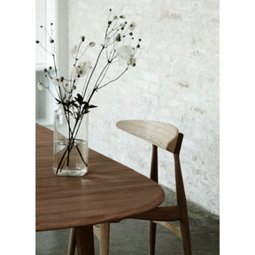 Wegner CH33 Chair Oak with Black Leather Seat in Scandinavian Dining Room Carl Hansen & Son