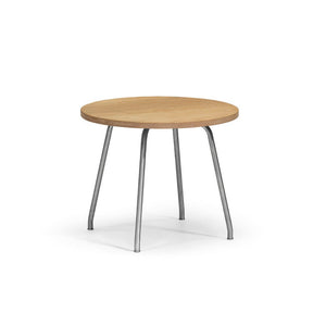 Wegner Side Table Oak and Stainless Steel Carl Hansen & Son