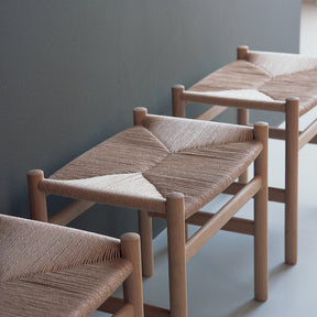 Wegner Stools in Entryway Hans Wegner for Carl Hansen & Son