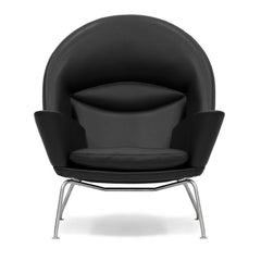 Hans Wegner Oculus Chair CH468 Black Leather Carl Hansen & Son