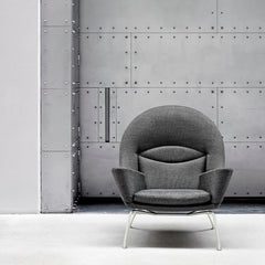 Hans Wegner Oculus Chair CH468 Grey Wool Artistic Industrial Carl Hansen & Son
