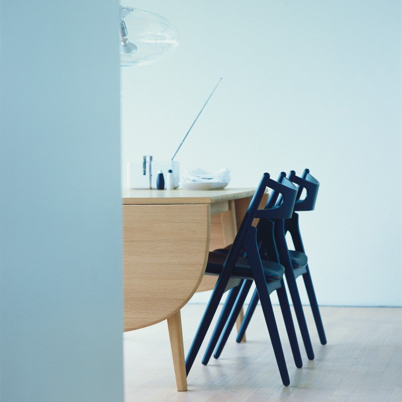 Hans Wegner Sawbuck Chair CH29 Black Dining Table Carl Hansen