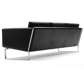 Hans Wegner CH103 Sofa Black Leather Back Carl Hansen & Son