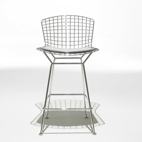 Harry Bertoia Barstool Chrome White Cushion Front Knoll