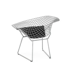 Knoll Bertoia Diamond Chair Chrome Frame Delite Onyx Cushion Back View