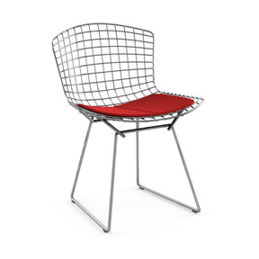 Harry Bertoia Side Chair Chrome Red Cushion Front Knoll