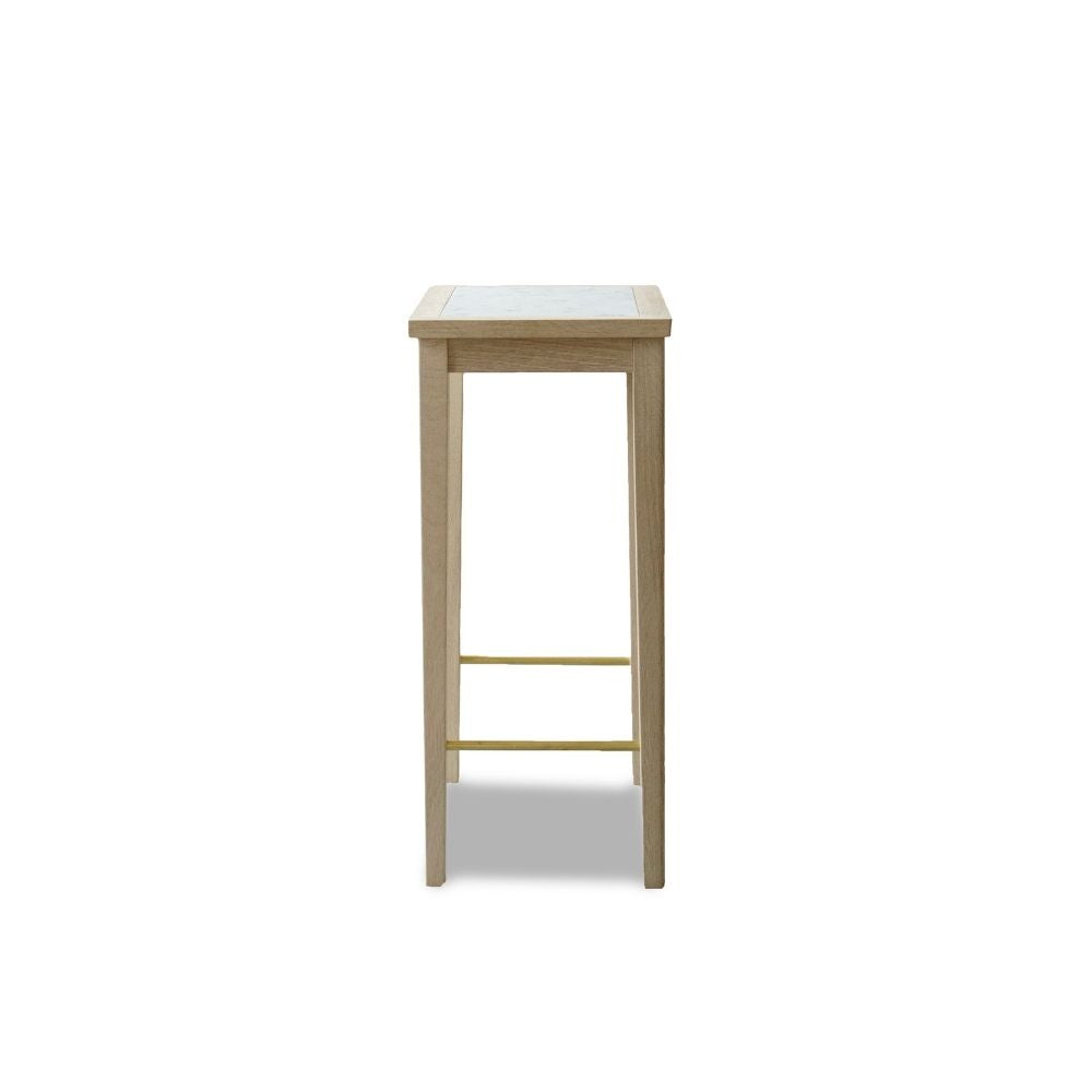 Helge Sibast No 1 Side Table with Oak Soap and White Marble Top by Sibast