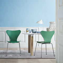 Analog Table by Jaime Hayon with Tal R Series 7 Chairs in Huzun Green Fritz Hansen