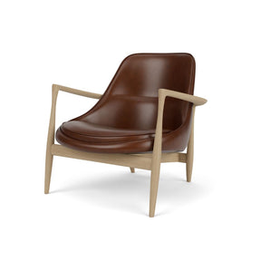 Icons by Menu Elizabeth Lounge Chair with Oak Shell Dakar 0329 Leather by Ib Kofod-Larsen
