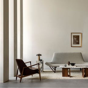 Audo Copenhagen Pagode Sofa  by Tove & Edvard Kindt-Larsen with Elizabeth Lounge Chair, Plinth Tall, and Androgyne Lounge Table