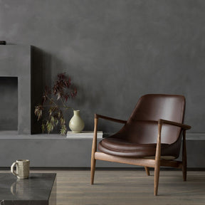 Icons by Menu Elizabeth Lounge Chair by Ib Kofod-Larsen with Plinth Coffee Table-Low