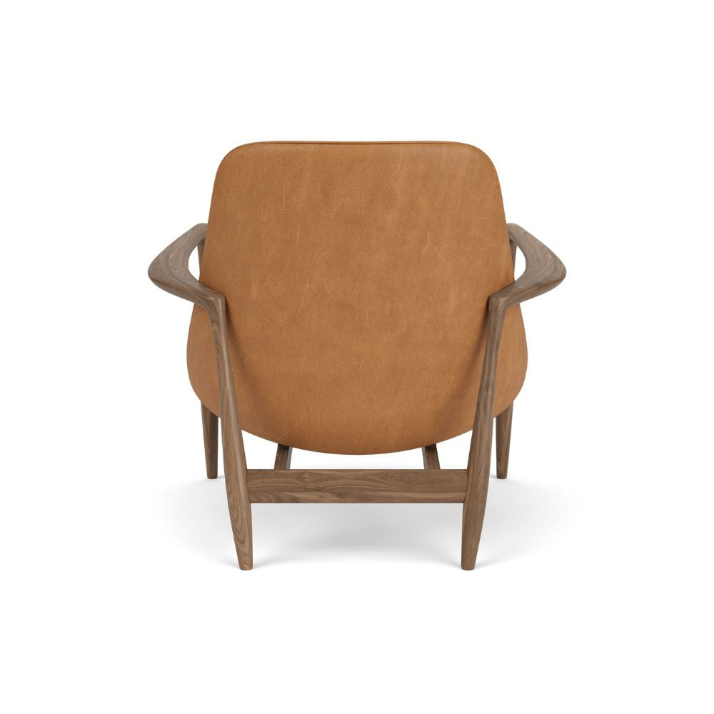 Icons by Menu Elizabeth Lounge Chair with Oak Shell and Dunes Cognac 21000 Leather by Ib Kofod-Larsen