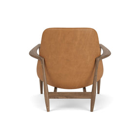 Icons by Menu Elizabeth Lounge Chair with Oak Shell and Dunes Cognac 21000 Leather by Ib Kofod-Larsen