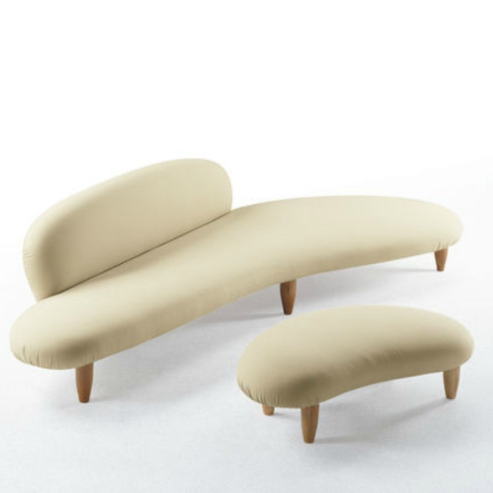 Isamu Noguchi Freeform Sofa and Ottoman Ivory Vitra