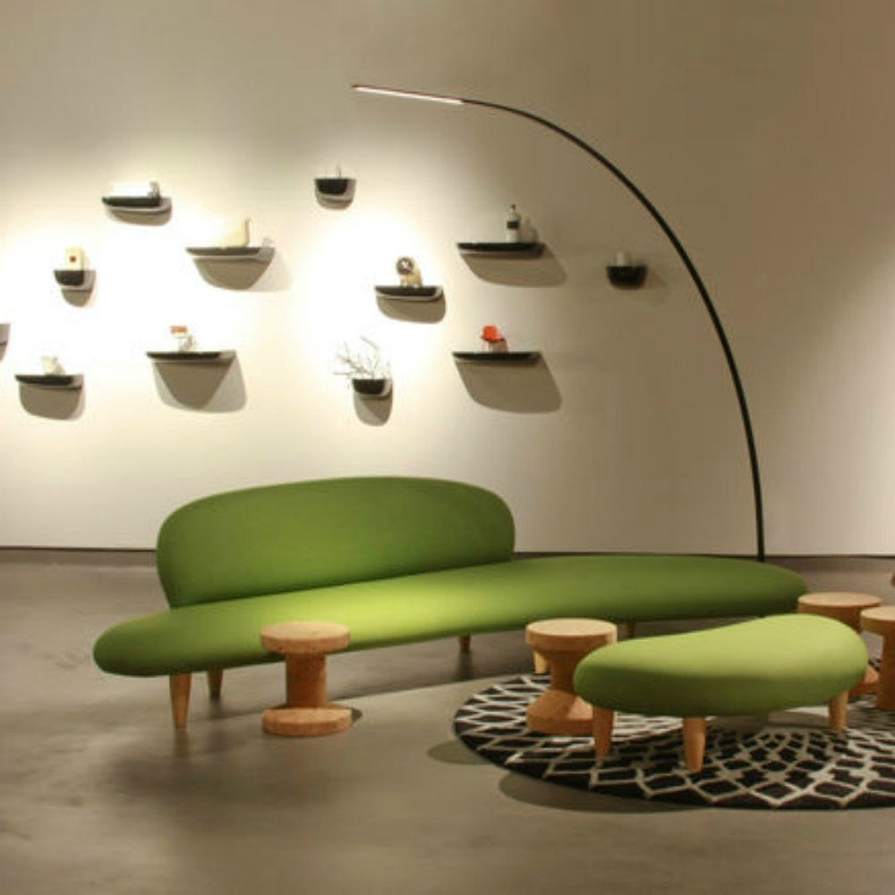Isamu Noguchi Freeform Ottoman Green in Room Vitra