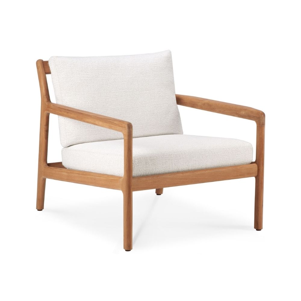 Ethnicraft Teak Jack Outdoor Lounge Chair in Off White
