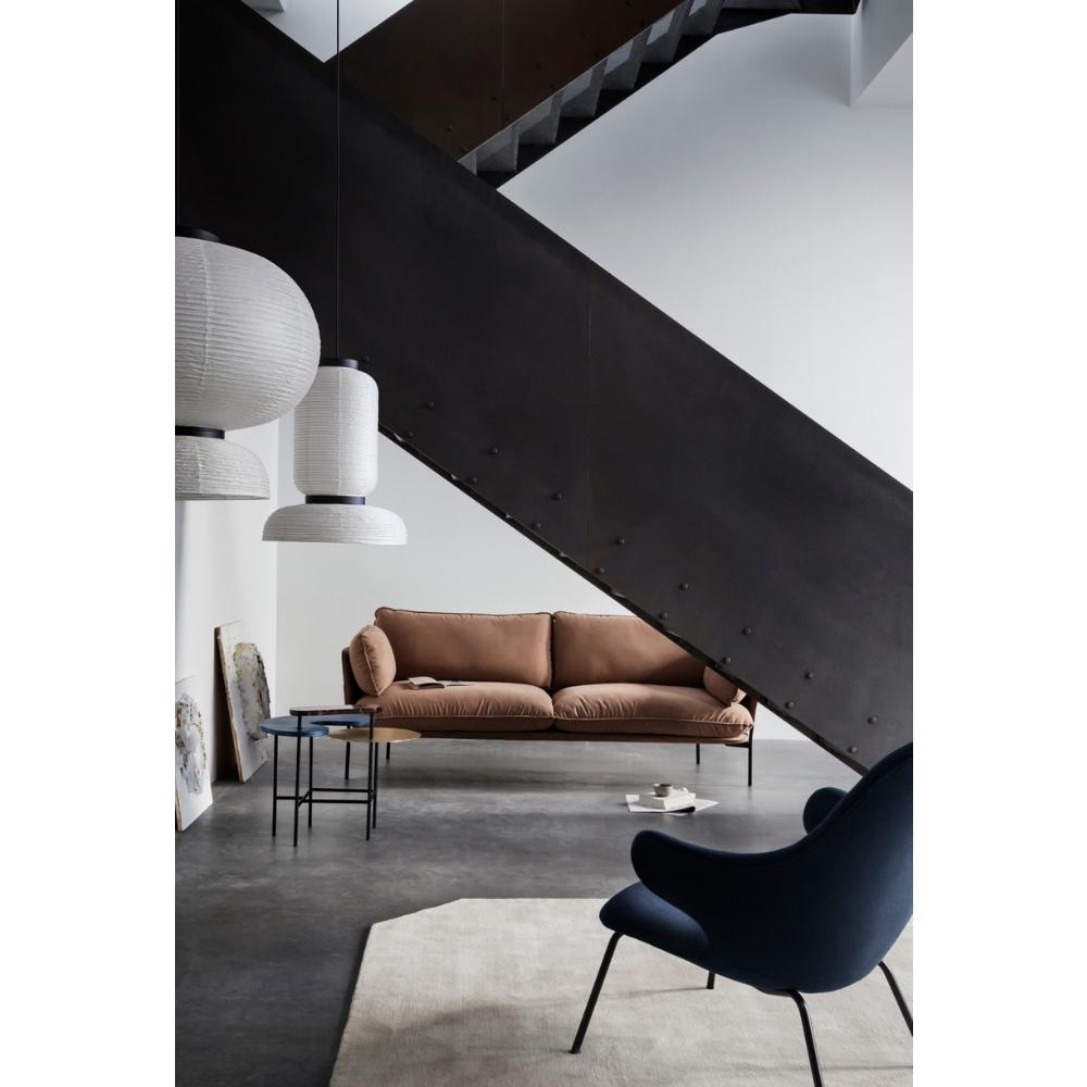 And Tradition Formakami Pendant Lights by Jaime Hayon in room with Catch Lounge Chair and Cloud Sofa