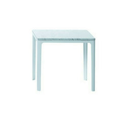 Jasper Morrison 15" x 15" Plate Table with Carrara Marble Top and White Base from Vitra