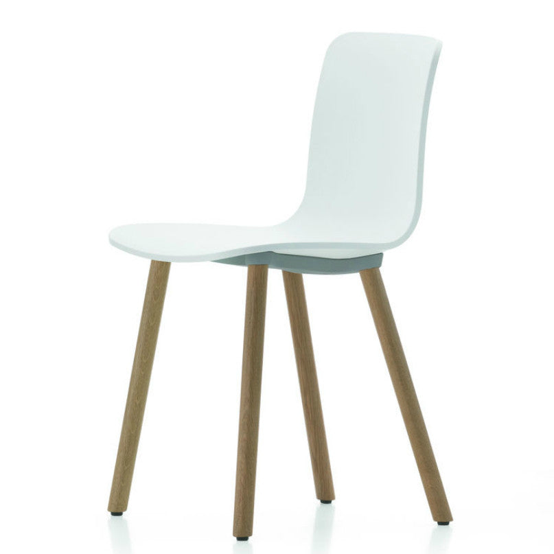 Jasper Morrison HAL Wood Chair White Seat Natural Oak Base Vitra