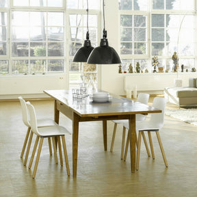 Jasper Morrison HAL Wood Chairs White Seat Natural Oak Base Dining Table Vitra