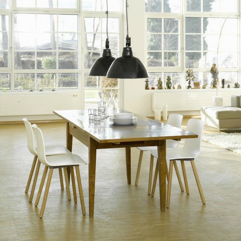 Jasper Morrison HAL Wood Chairs White Seat Natural Oak Base Dining Table Vitra