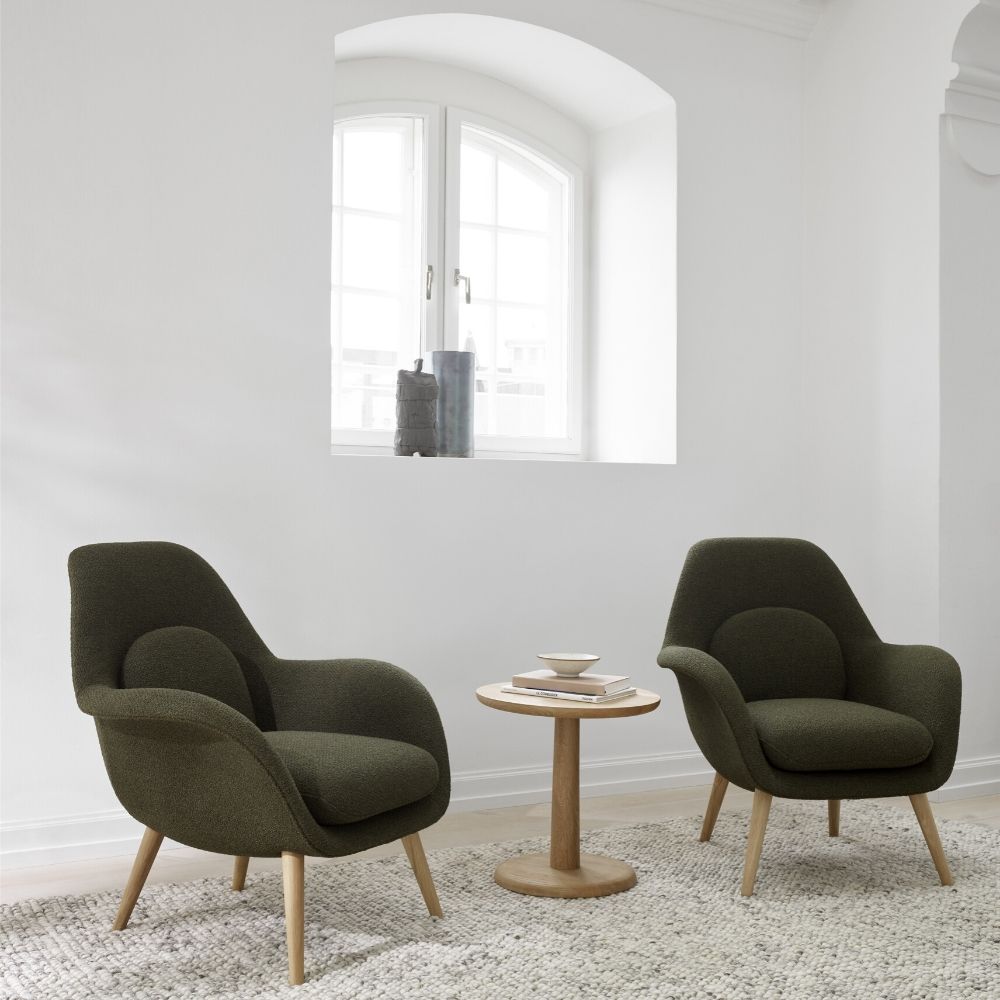 Pon Coffee Table with Swoon Lounge Chair by Fredericia