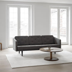 Pon Smoked Oak 35"Ø Coffee Table with No. 1 Sofa by Fredericia