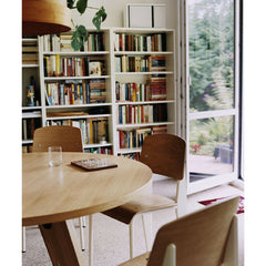 Prouve Gueridon Table in Library with Standard Chairs Vitra