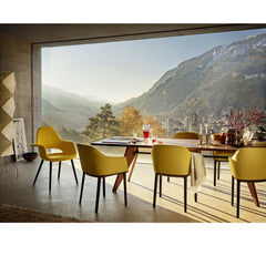 Jean Prouve Table Solvay With Eames Organic and Bouroullec Softshell Chairs Vitra