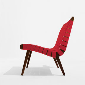 Jens Risom Lounge Chair Walnut Red Side Knoll