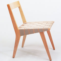 Jens Risom Side Chair Maple Flax Open Back Profile Knoll