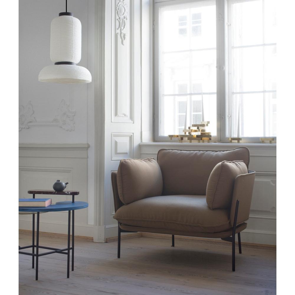 And Tradition JH3 Formakami Pendant Light by Jaime Hayon Styled in Room with  Luca Nichetto Cloud Chair