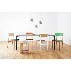 Jjoo Design Tilt Small Pendant White Grouping over Dining Table Nyta Ameico 