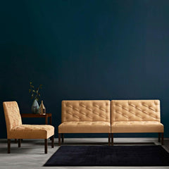 Kaare Klint Addition Sofa KK48650 Carl Hansen and Son in Goat Leather in Deep Teal Room