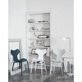 Kaiser Idell Luxus Floor Lamp White in Room with Grand Prix Chairs