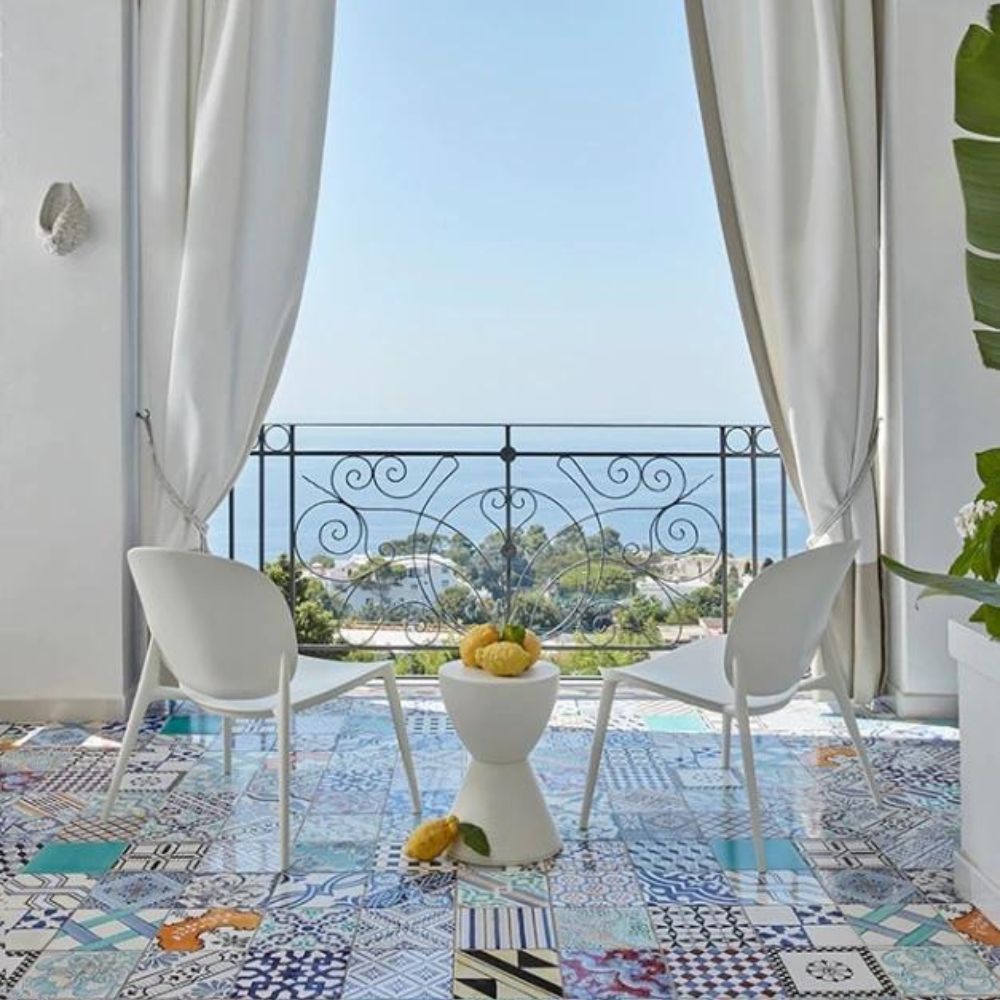 Kartell Be Bop Chairs in Italian Villa with Beautiful Tile Floors