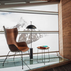 Kartell Geen-A Floor Lamp with K-Wood Chair in Alpine Ski Lodge